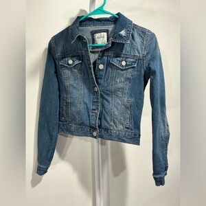 Mudd Women's Distressed Blue Denim Jacket